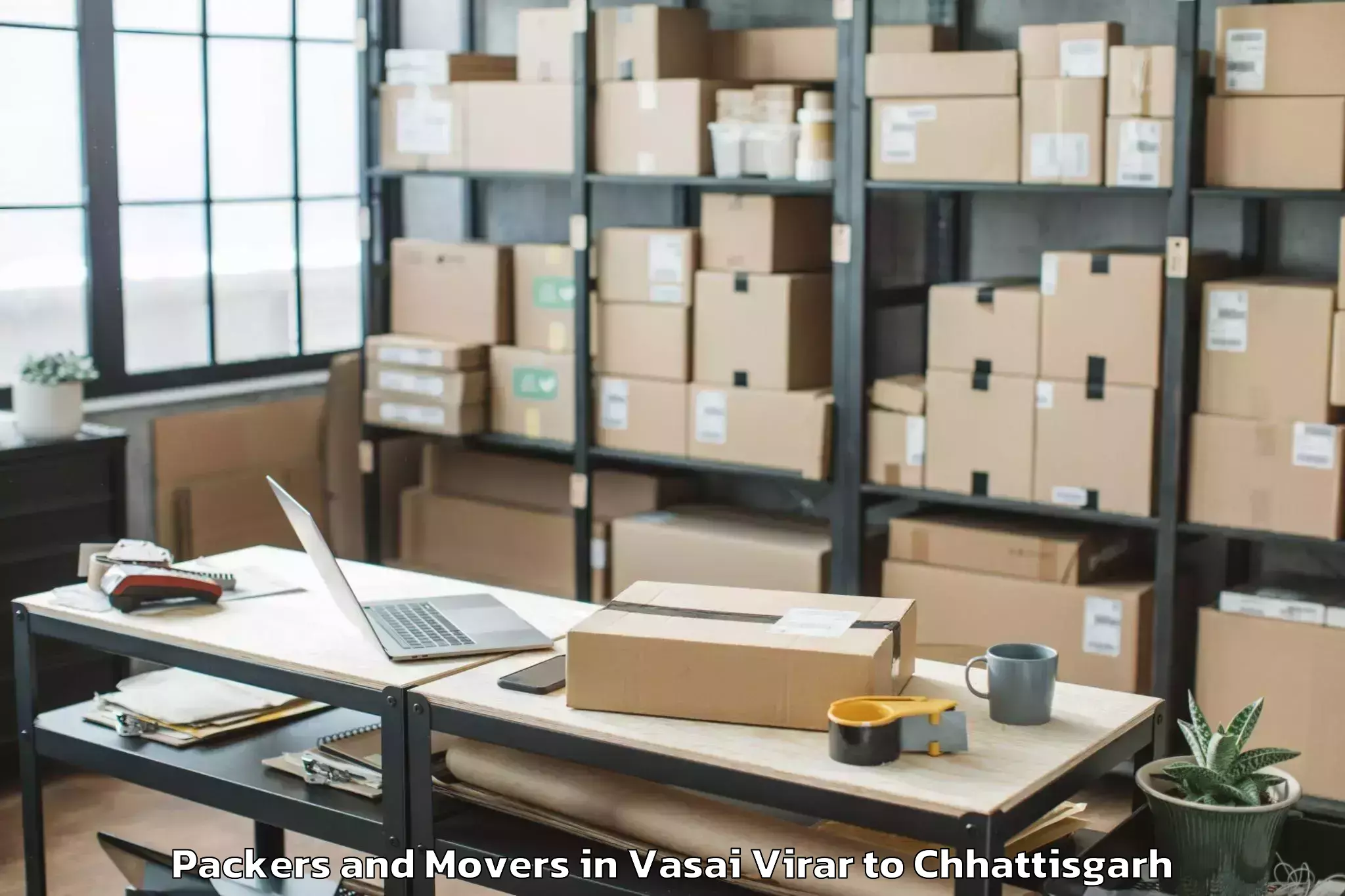 Leading Vasai Virar to Sukma Packers And Movers Provider